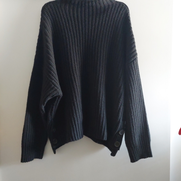 Madewell wool blend Mock Neck chunky knit relaxed sweater 3X - Picture 9 of 9